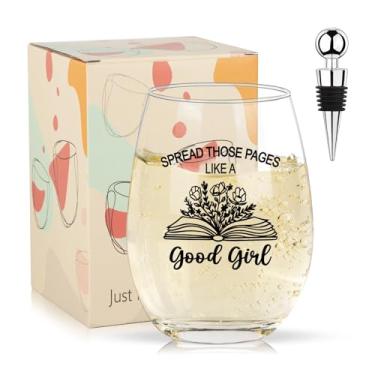 Imagem de Ithmahco Presente para amantes de livros para mulheres, taças de vinho engraçadas para quem gosta de livros, leitor