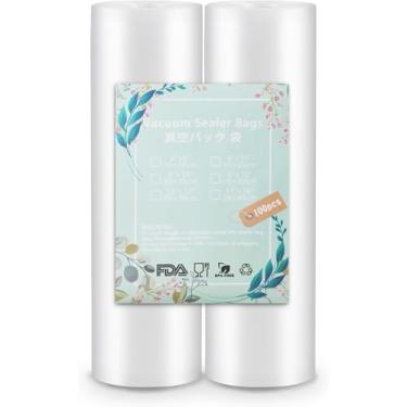 Imagem de Olayks Rolos seladores a vácuo sem BPA, 2 rolos de 28 cm × 127 m para selador a vácuo pré-cortado para sacos de alimentos, sacos de armazenamento de alimentos a vácuo de grau comercial para freezer