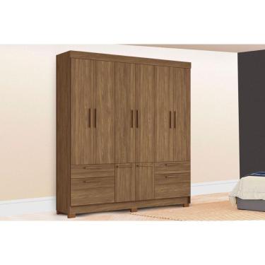 Imagem de Guarda Roupa Casal 8 Portas E 4 Gavetas C/ Pés Curitiba 8.4 Jatobá - Santos Andirá