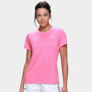 Imagem de Camiseta Under Armour Tech Feminina, Rosa, Branco, GG