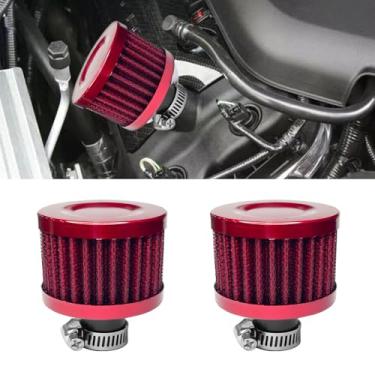 Imagem de SWQS 2 peças de filtro de ar de entrada de ar frio, 12 mm, mini limpador de filtro de respiro do cárter de carro, tampa de válvula de ventilação automotiva universal, acessórios de ventilação turbo