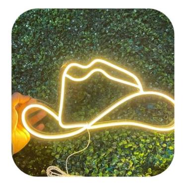 Imagem de Placa Cowboy Cowgirl Neon Led Vaqueiro Roça Festa Sertanejo Branco Quente