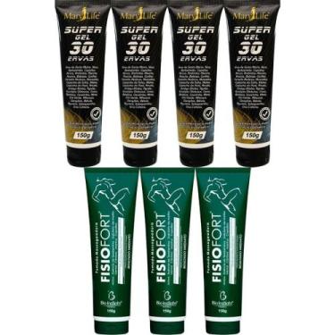 Imagem de Kit 4 Super Gel 30 Ervas 150G + 3 Pomada Fisiofort 150G - Bio Instinto