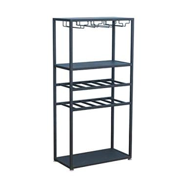 Imagem de GAORUIFENG Garrafa de vinho simples de mesa para vinho rack de metal para chão pequeno suporte de exibição de armário de vinho rack de vinho rack de vinho de mesa