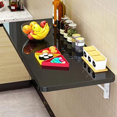 Imagem de Mesa dobrável montada na parede, mesa flutuante dobrável para economizar espaço, mesa dobrável flutuante, mesa flutuante montada na parede para estudo, quarto, banheiro ou lavanderia