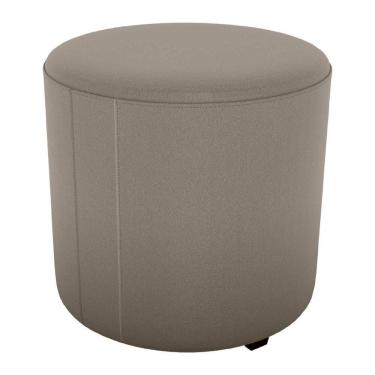 Imagem de Puff Redondo Decorativo Copenhage 43x43 Cm Veludo Milani Store Marrom Claro