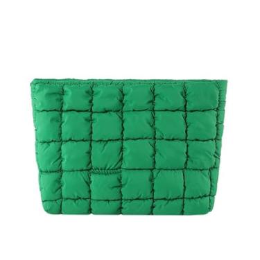 Imagem de DSDFIDn Bolsa de maquiagem pequena inchada para mulheres, bolsa de cosméticos, bolsa organizadora de higiene pessoal, verde (gz-green)