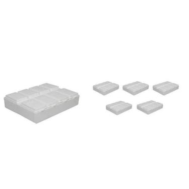 Imagem de Kit 6 Porta Comprimido Branco Plástico - Bb Store