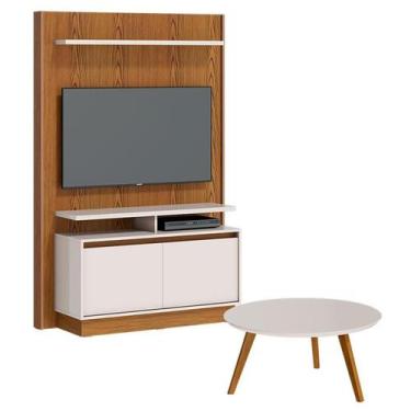 Imagem de Estante Home Theater Fit 1.2 com Mesa de Centro Classic Redonda Freijó