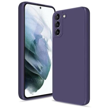 Imagem de Btstring Capa para Samsung Galaxy S21, capa de silicone macio com proteção de câmera atualizada, capa fina à prova de choque com forro de microfibra antiarranhões, roxo profundo
