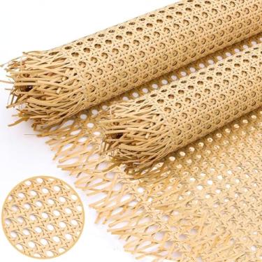 Imagem de Taimimy Correia de cana natural de 61 cm e 40 cm de largura, rolo de trama de vime de 200 cm, bengala de malha aberta tecida para móveis, cadeira, armário, teto, cama