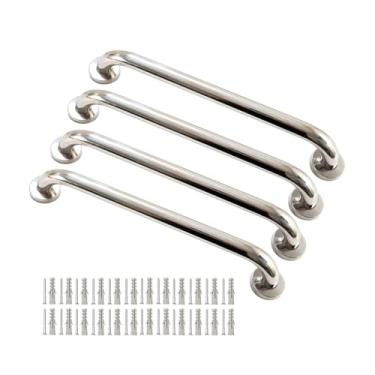 Imagem de Kit 4 Barras de Apoio Alça 40cm Idoso e Deficiente, Anti-Queda e Antiderrapante - Acessibilidade e Independência - cadeira de banho para idoso