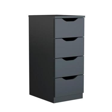 Imagem de Gaveteiro Workspace 4 Gavetas Preto - Mobly