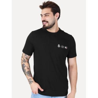 Imagem de Camiseta Tommy Hilfiger Masculina Regular Small Crest Outline Preta Ta