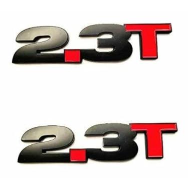 Imagem de Mulistory (FM) 2 emblemas Mustang EB para porta-malas 2.3T ECOBOOST conjunto (preto 2.3T)