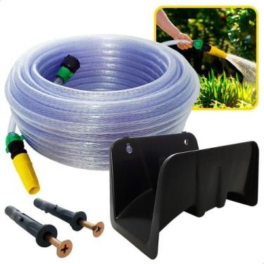 Imagem de Kit Completo de Mangueira de Jardim Cristal Trançada com Suporte Esgui