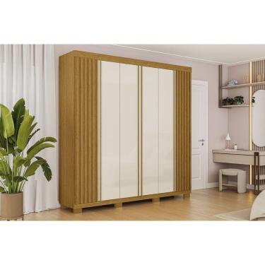 Imagem de Guarda Roupa Casal 6 Portas (2 Ripadas) E 6 Gavetas Eliza Cinamomo/off White - Acp