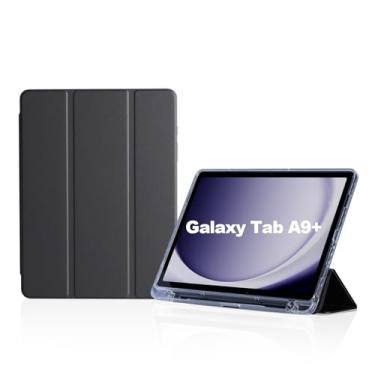 Imagem de Capa tablet Flip para Samsung Galaxy Tab A9+ / A9 Plus 11" Modelos SM-X210/X216/X218 2023 Case Anti Impacto Suporte Pencil (Preto)