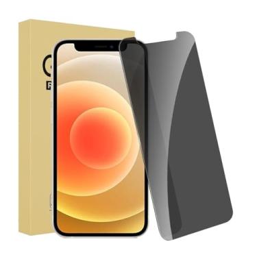Imagem de Pacote com 1 protetor de tela de privacidade para iPhone 12 [6,1 polegadas] + 1 pacote com protetor de lente de câmera, película de vidro temperado privada antiespião, [dureza 9H] - HD
