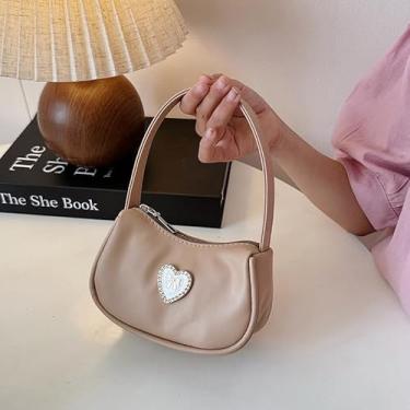 Imagem de Bolsa de ombro quadrada, bolsa portátil leve com alça superior, bolsa transversal pequena minimalista, Caqui, Bolsa de ombro