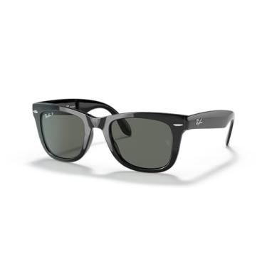 Imagem de Óculos de sol dobráveis Ray-Ban Rb4105 Wayfarer, Black Frame/Green Lens- Polarized, 50 mm