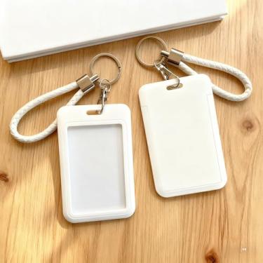 Imagem de Porta-cartões com 2 peças, porta-cartões de crédito, cor sólida, porta-chaves (2 peças)