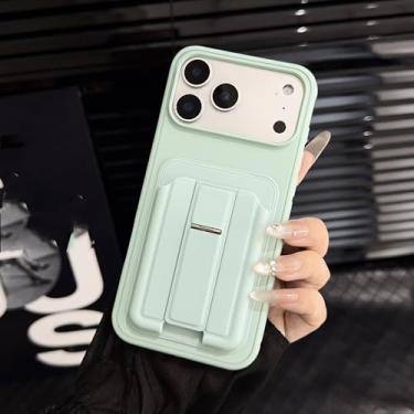 Imagem de Capa de celular de luxo com compartimentos e suporte giratório para iPhone 17 Air, 16, 15, 14 Plus, 13 Pro Max (para iPhone 17 Pro Max/ciano claro)