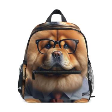 Imagem de GAIGEO Chow Chow Dog Cute Puppy Childrens Backpack with Whistle, Adjustable Chest Strap, Boy Backpack Lightweight & Compact for Ages 3-8