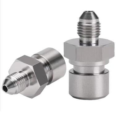 Imagem de 2 peças 3AN macho para 3/8-24 3/40.6 cm adaptador flare invertido para linha de freio fêmea aço inoxidável, sistemas de fluido automotivo apto para óleo combustível fluido de freio água metanol
