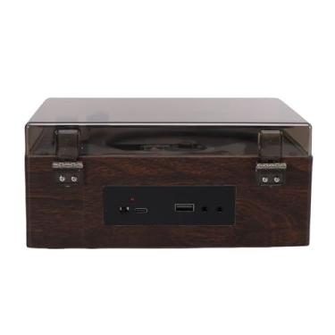 Imagem de Depisuta Leitor de CD Com Alto-falantes, Madeira Vintage Bluetooth 5.1 Alto-falante Estéreo Duplo Leitores de CD de Mesa Com Suporte para Entrada de Fone de Ouvido de Reprodução USB AUX (Cor Noz)