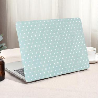 Imagem de Seorsok Compatível com a nova capa para MacBook Air de 13,5 polegadas M4 M3 M2 2025 2024-2022 versão A3240 A2681 A3113 Touch ID, linda capa dura de couro branco Little Love Hearts com capa de teclado