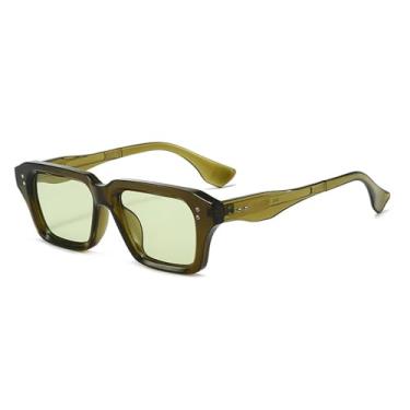 Imagem de Óculos de Sol UV400 - Cores Vibrantes com Rebites e Lentes Transparentes para Homens e Mulheres, Ideais para Esportes, Corrida, Ciclismo e Atividades ao Ar Livre, na Cor Verde.