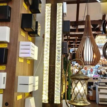 Imagem de Perfil Dna Linear C/cristais 15w 3000k Sob 100cm Dourado Fos - Casa Ch