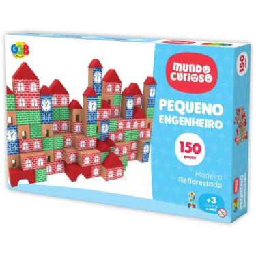 Imagem de Brinquedo Pedagógico Madeira Pequeno Engenheiro 150 Peças - Ciabrink