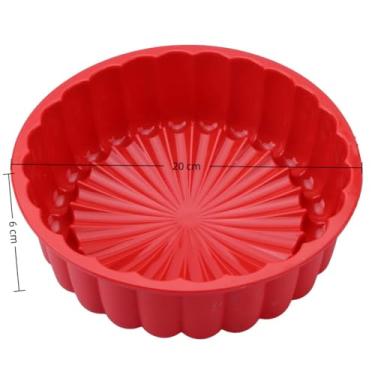 Imagem de Kit Formas de Silicone para Air Fryer 2 Peças – Antiaderente, Resistente ao Calor e Reutilizável(Forma de girassol vermelho)