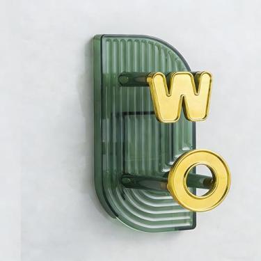 Imagem de Ganchos adesivos WO Letra, ganchos decorativos de parede (branco/azul/verde/laranja)
