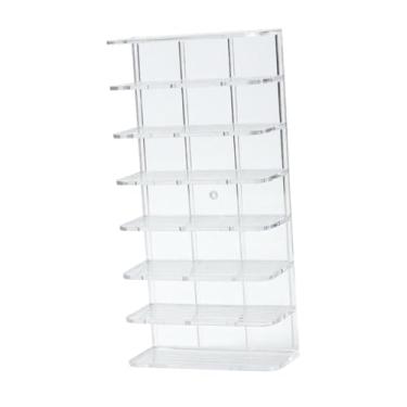 Imagem de MotiveTech Vitrine para Carrinhos de Brinquedo Wheels Na Escala 1/64, Prateleira de 7 Níveis para Colecionáveis, Claro, Tamanho real