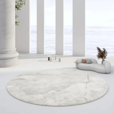 Imagem de Tapetes redondos de pelúcia estilo para decoração de quarto, tapetes para sala de estar, tapete macio para casa, carpete grosso e fofo (200x200 cm/6)