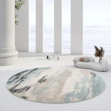 Imagem de Tapetes redondos de pelúcia estilo para decoração de quarto, tapetes para sala de estar, tapete macio para casa, carpete grosso e fofo (tamanho personalizável/19)