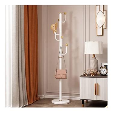 Imagem de Cabides para cabides independentes, suporte de chão, prateleira de metal de aço inoxidável resistente, prateleira de metal para sala de estar, corredor, canto, paletó, suporte para chapéus, base de