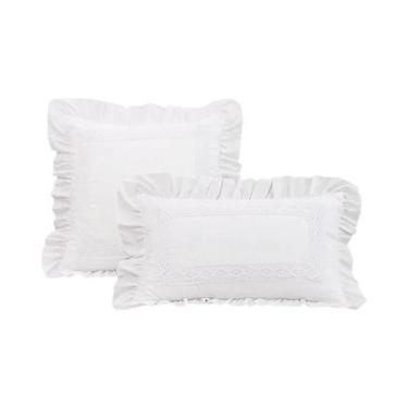 Imagem de Capa De Almofada De Flanela Branca Com Renda Estilo Pastoral Francês P