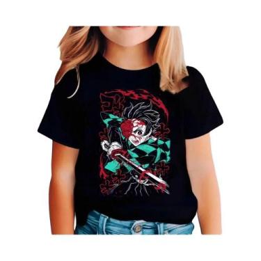 Imagem de Camiseta Infantil Demon Slayer Anime Cartoon De Manga Curta Para Menin