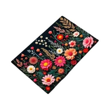 Imagem de Tapete De Entrada 3D Floral Colorido Antiderrapante Protetor De Piso I