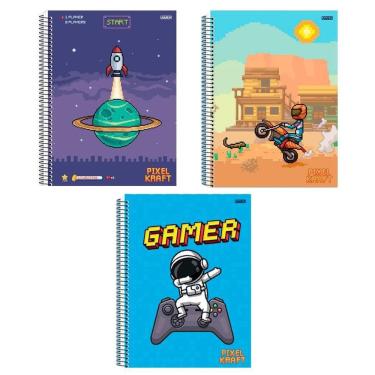 Imagem de Caderno Unv Espiral Capa Dura Pixel Kraft 80F 1Mat