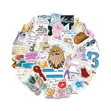 Imagem de Adesivos Taylor Swift Folklore 50 Peças Para Laptop, Bagagem, Guitarra