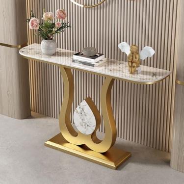 Imagem de Decoração moderna, mesa de console, mesa de entrada, mesa de corredor, mesas de console para entrada, mesa de hall de entrada industrial, para sala de estar, corredor, escritório (ouro D, 150 cm)