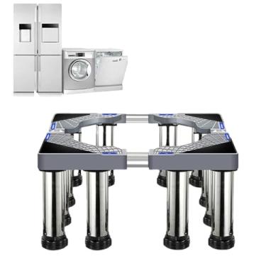 Imagem de Pedestal de lavadora portátil 28 de largura universal com 30 pés fortes para móveis suporte portátil de geladeira secadora suporte de geladeira base de suporte universal, cinza 12 pés-20 cm
