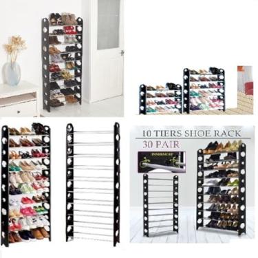 Imagem de SAPATEIRA 30 PARES ORGANIZADOR MODULAR 10 PRATELEIRAS PARA 60 SAPATOS