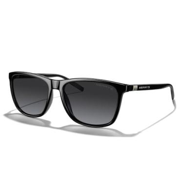 Imagem de MERRY'S Óculos de sol unissex de alumínio polarizado vintage para homens/mulheres S8286, Armação preta/lente gradiente cinza/hastes pretas, Lens Width: 58 Millimeters