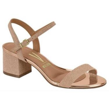 Imagem de Sandália Feminina Tela Shine Glitter Ouro Rosado Vizzano 6291.900-Feminino